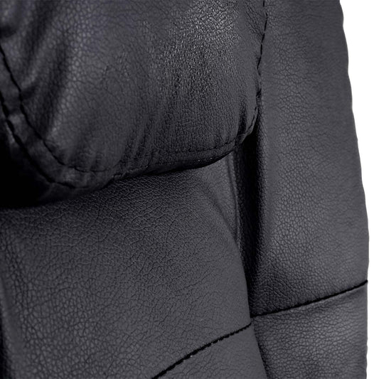 Cosmo Casa - Bureaustoel - Draaibare Directiestoel met Uitschuifbare Voetsteun - Kunstleer - Zwart Onderstel - Zwart