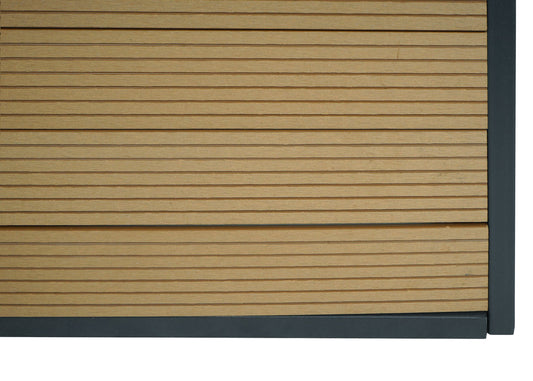 Cosmo Casa - XL Robotmaaiergarage - Met Plantenbak - WPC & Metaal - Eikenlook - 47×70×94 cm