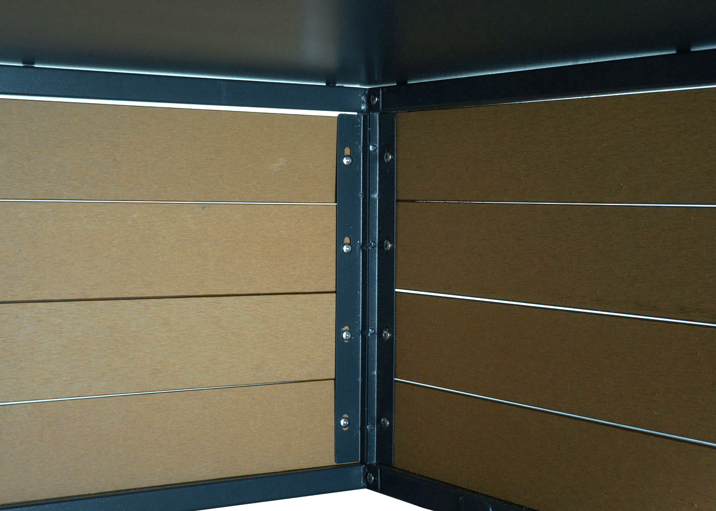 Cosmo Casa - XL Robotmaaiergarage - Met Plantenbak - WPC & Metaal - Eikenlook - 47×70×94 cm