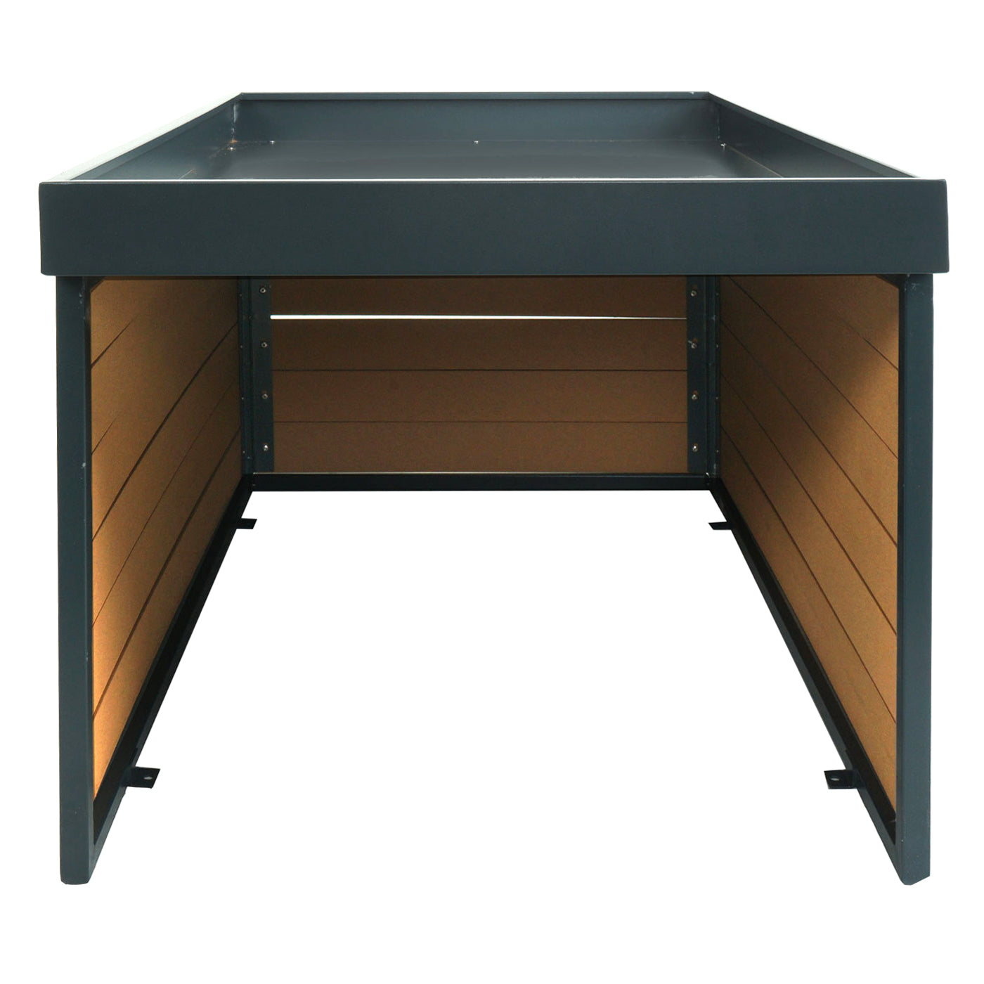 Cosmo Casa - XL Robotmaaiergarage - Met Plantenbak - WPC & Metaal - Eikenlook - 47×70×94 cm