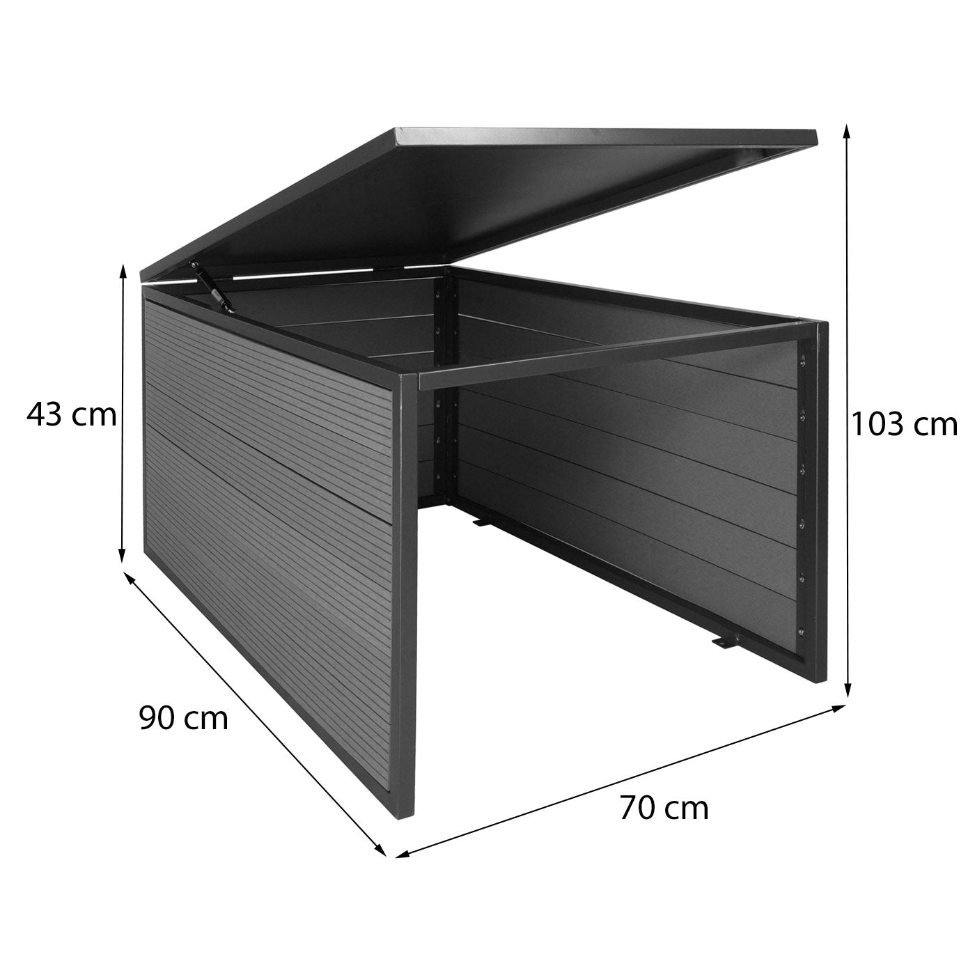 Cosmo Casa - XL Robotmaaiergarage - Met Deksel - WPC & Metaal - Eikenlook - 43×70×90 cm