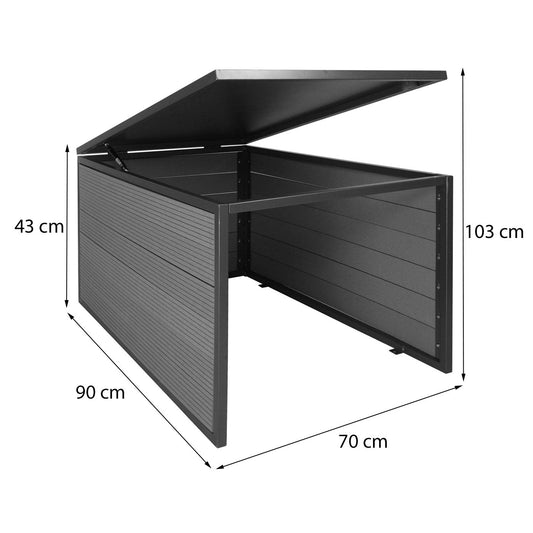 Cosmo Casa - XL Robotmaaiergarage - Met Deksel - WPC & Metaal - Eikenlook - 43×70×90 cm