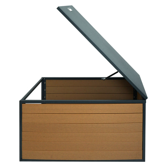 Cosmo Casa - XL Robotmaaiergarage - Met Deksel - WPC & Metaal - Eikenlook - 43×70×90 cm