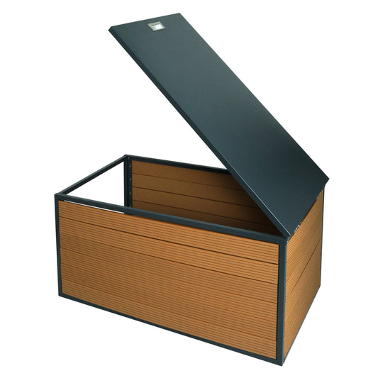 Cosmo Casa - XL Robotmaaiergarage - Met Deksel - WPC & Metaal - Eikenlook - 43×70×90 cm