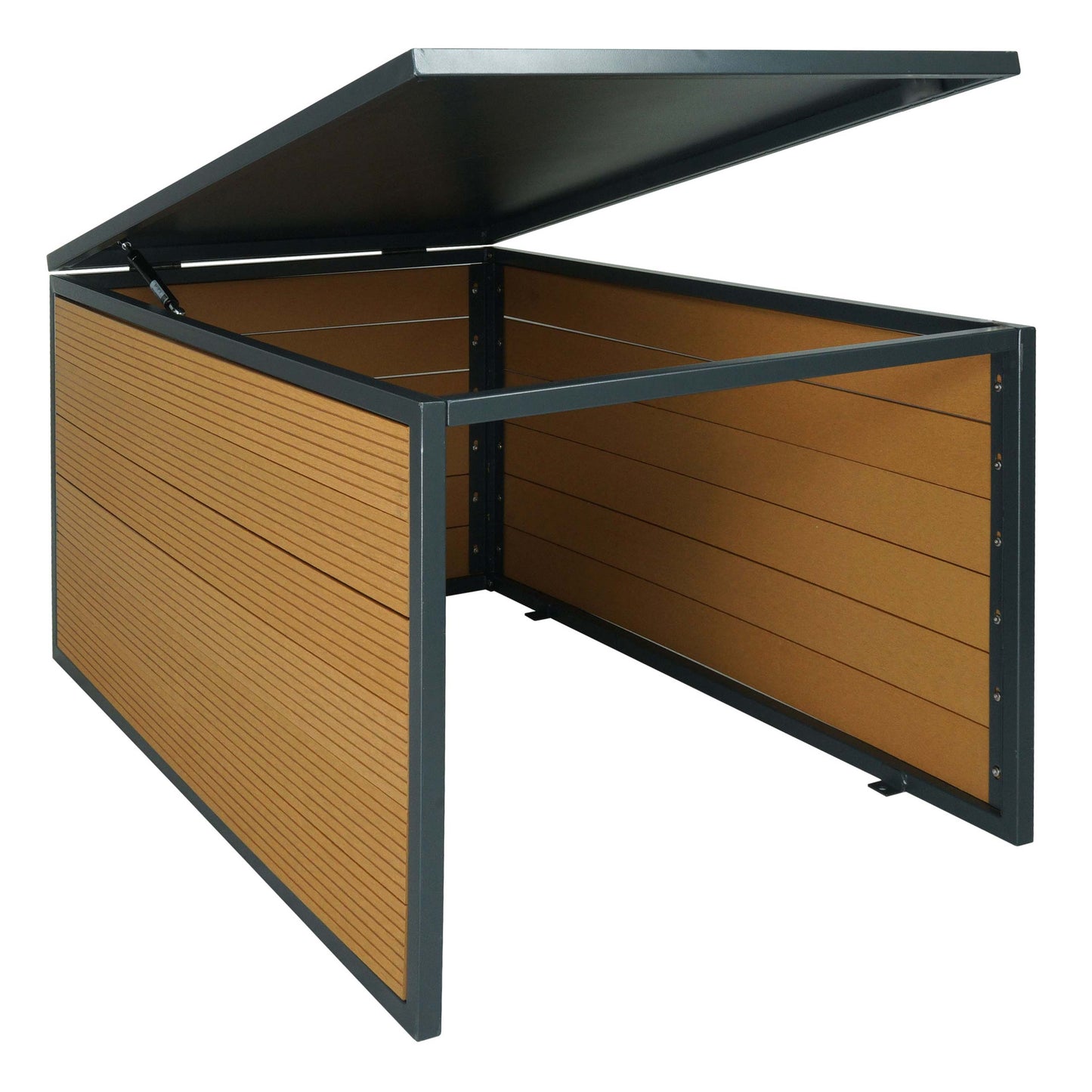 Cosmo Casa - XL Robotmaaiergarage - Met Deksel - WPC & Metaal - Eikenlook - 43×70×90 cm