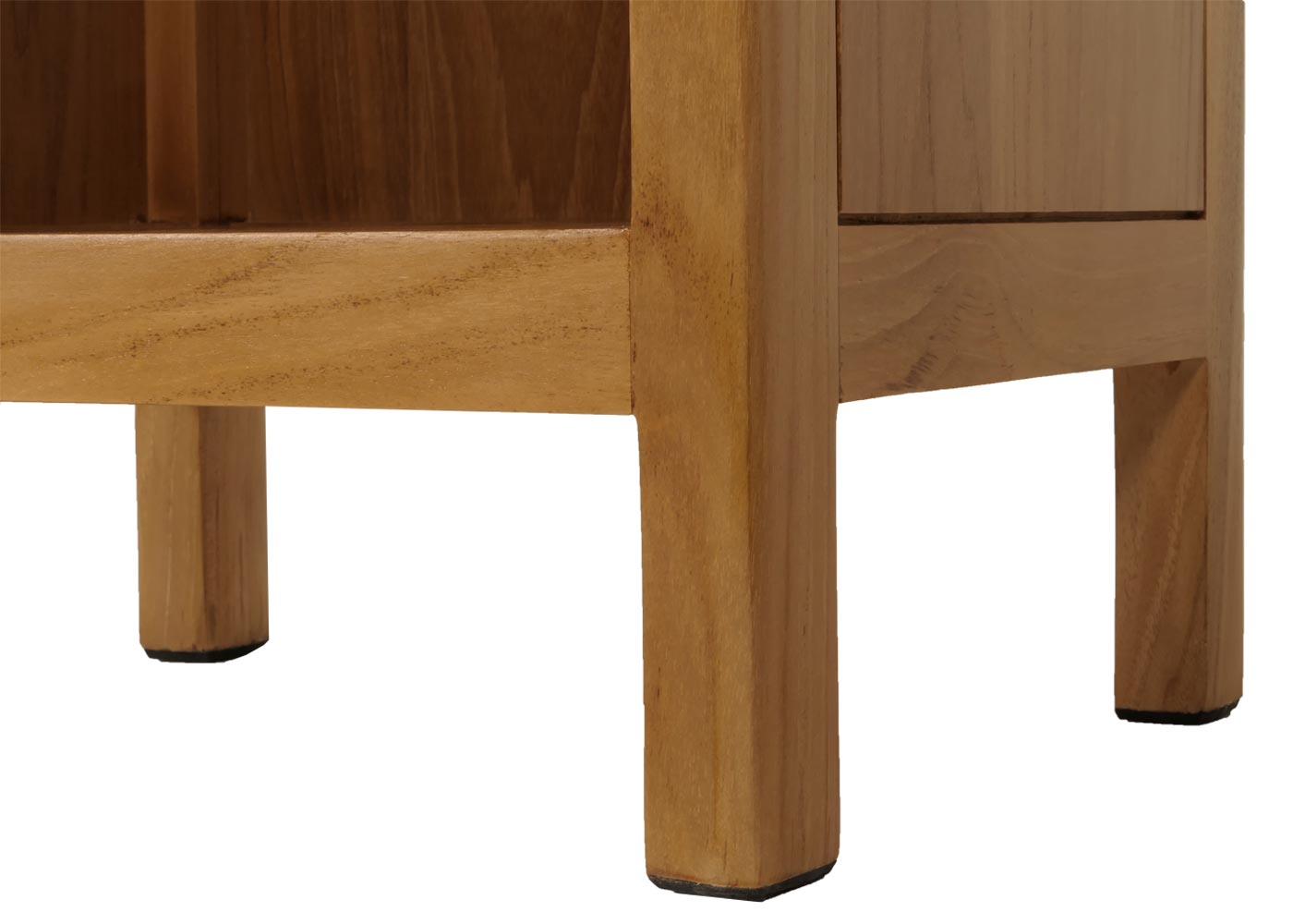 Cosmo Casa - Hoge Badkamerkast - 2 Deuren met 5 Vakken - Teak Kernhout - Natuurlijk