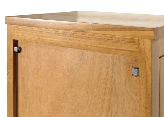 Cosmo Casa - Hoge Badkamerkast - Teak Kernhout - Natuurlijk