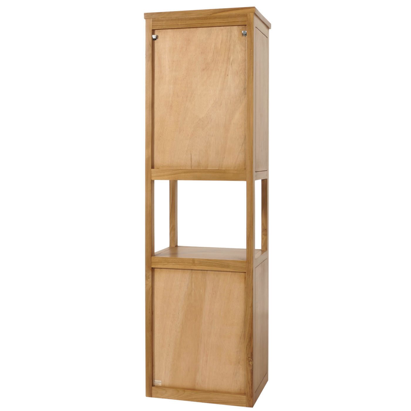 Cosmo Casa - Hoge Badkamerkast - Teak Kernhout - Natuurlijk