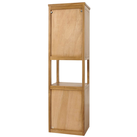 Cosmo Casa - Hoge Badkamerkast - Teak Kernhout - Natuurlijk