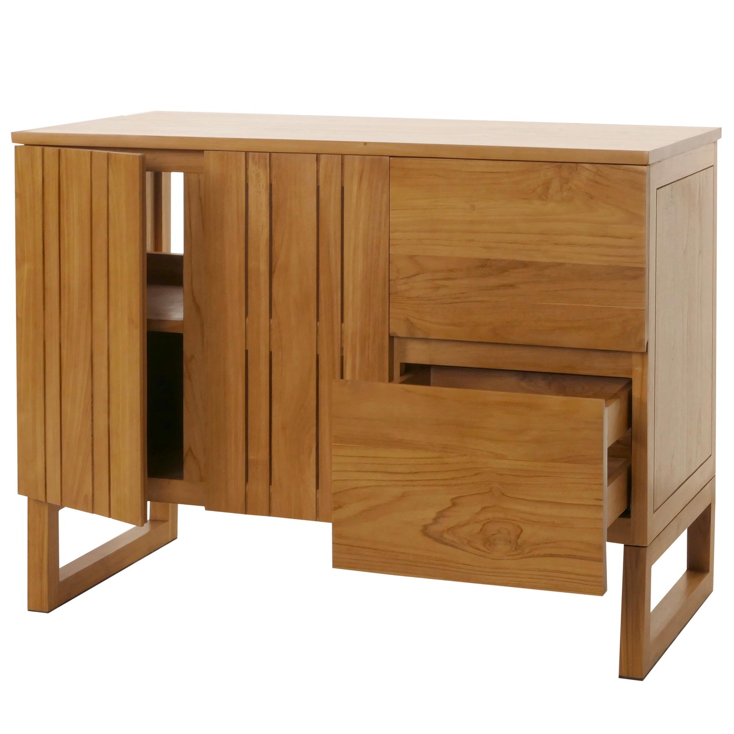 Cosmo Casa - Teak Wastafelkast - Wastafelkast - Hoogwaardig B-Kwaliteit Teak Kernhout - 20-30 Jaar - 82x106x56cm