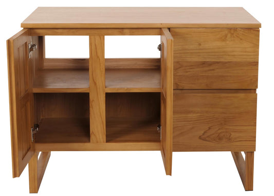 Cosmo Casa - Teak Wastafelkast - Wastafelkast - Hoogwaardig B-Kwaliteit Teak Kernhout - 20-30 Jaar - 82x106x56cm