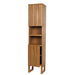 Cosmo Casa - Teak Hoge Kast - Badkamerkast - 2 Deuren - 6 Vakken - Hoogwaardig B-Kwaliteit Teak Kernhout - 20-30 Jaar - 181x40x35cm