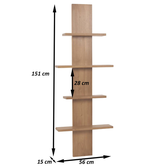 Cosmo Casa - Teak Wandplank - Badkamerplank - Hangplank - Hoogwaardig B-Kwaliteit Teak Kernhout - 20-30 Jaar - 51x56x15cm