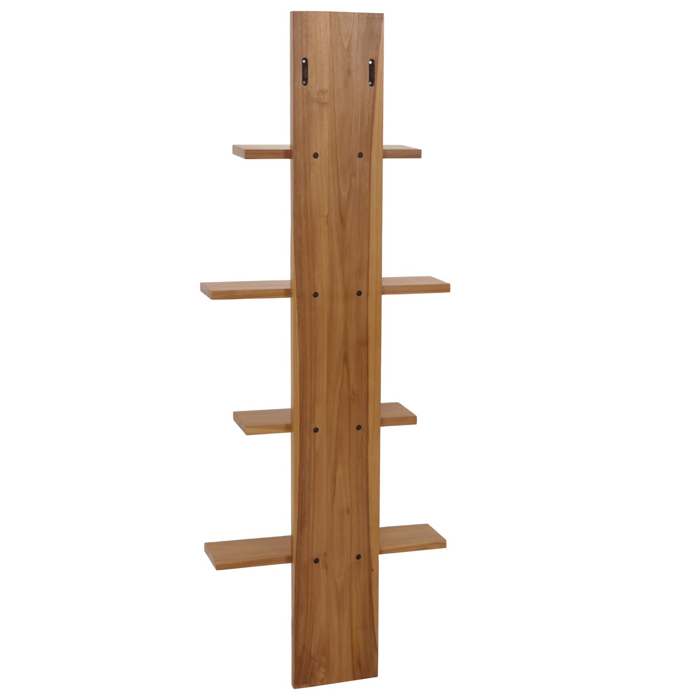 Cosmo Casa - Teak Wandplank - Badkamerplank - Hangplank - Hoogwaardig B-Kwaliteit Teak Kernhout - 20-30 Jaar - 51x56x15cm