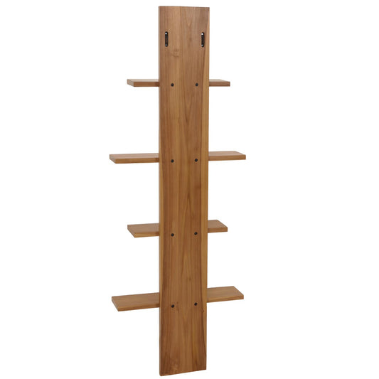 Cosmo Casa - Teak Wandplank - Badkamerplank - Hangplank - Hoogwaardig B-Kwaliteit Teak Kernhout - 20-30 Jaar - 51x56x15cm