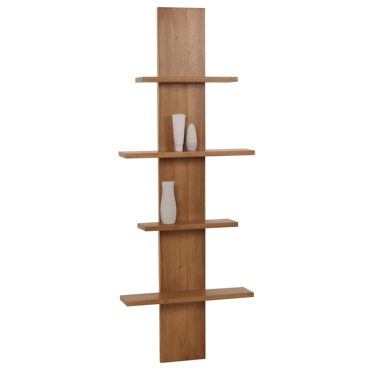 Cosmo Casa - Teak Wandplank - Badkamerplank - Hangplank - Hoogwaardig B-Kwaliteit Teak Kernhout - 20-30 Jaar - 51x56x15cm