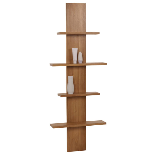 Cosmo Casa - Teak Wandplank - Badkamerplank - Hangplank - Hoogwaardig B-Kwaliteit Teak Kernhout - 20-30 Jaar - 51x56x15cm