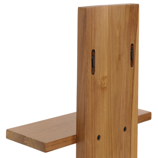 Cosmo Casa - Teak Wandplank - Badkamerplank - Hangplank - Hoogwaardig B-Kwaliteit Teak Kernhout - 20-30 Jaar - 51x56x15cm