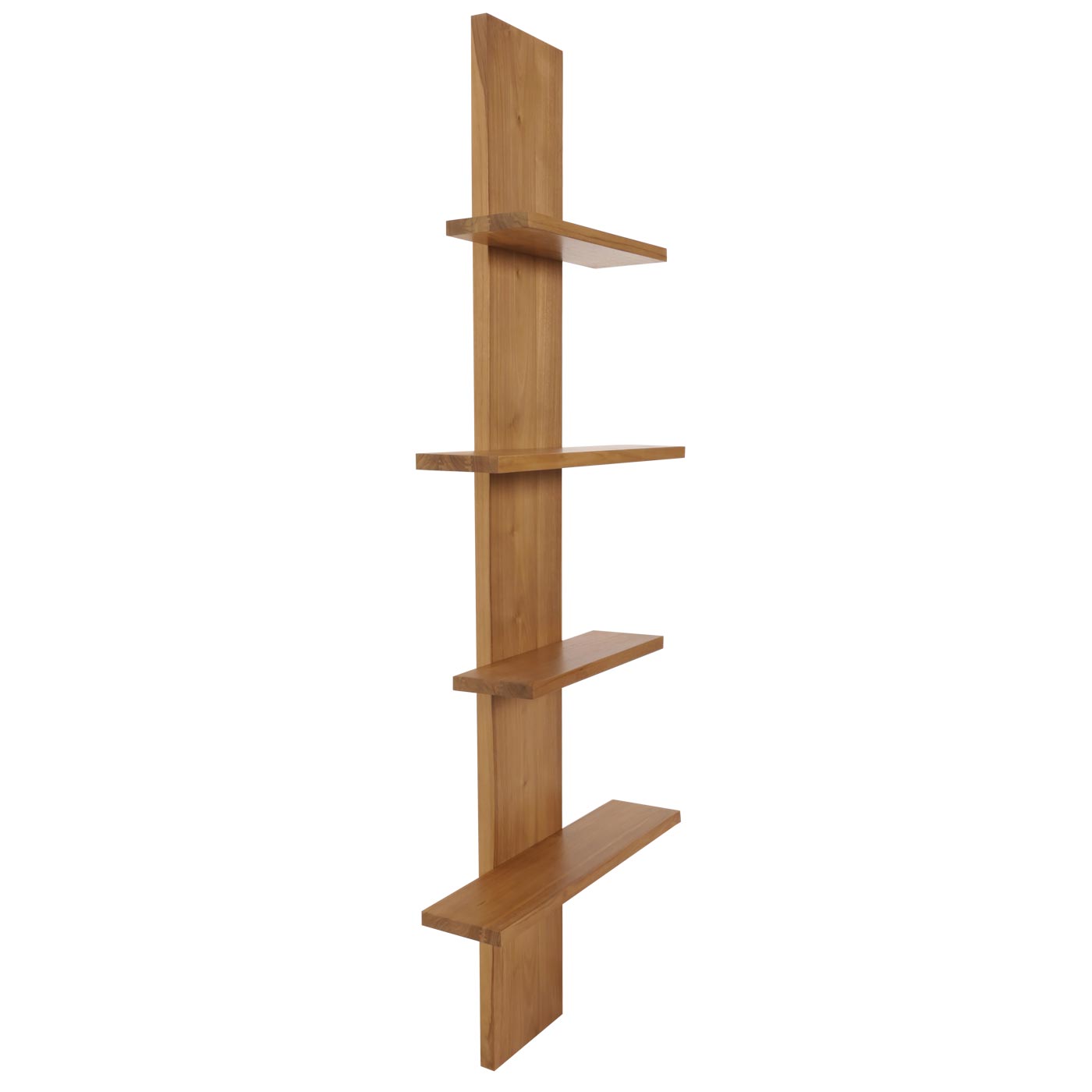 Cosmo Casa - Teak Wandplank - Badkamerplank - Hangplank - Hoogwaardig B-Kwaliteit Teak Kernhout - 20-30 Jaar - 51x56x15cm