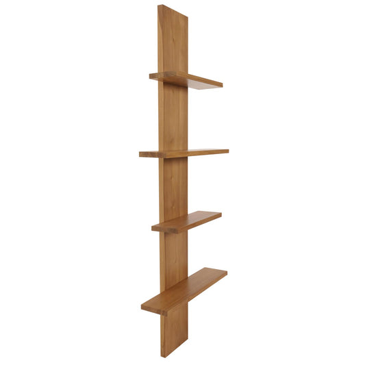 Cosmo Casa - Teak Wandplank - Badkamerplank - Hangplank - Hoogwaardig B-Kwaliteit Teak Kernhout - 20-30 Jaar - 51x56x15cm