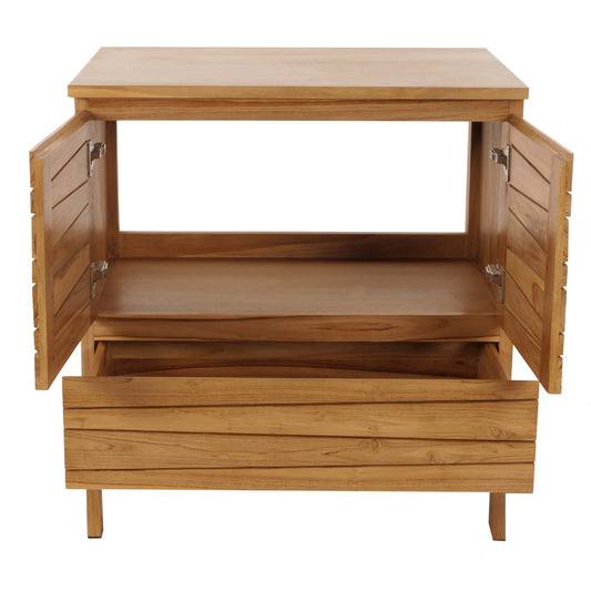 Cosmo Casa - Teak Wastafelkast - Hoogwaardig B-Kwaliteit Teak Kernhout - 20-30 Jaar - 87x81x56cm