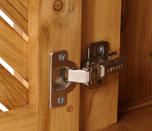 Cosmo Casa - Hoge Badkamerkast - 1 Deur, 4 Vakken - Teak Kernhout - Natuurlijk