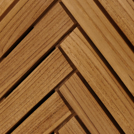 Cosmo Casa - Hoge Badkamerkast - 1 Deur, 4 Vakken - Teak Kernhout - Natuurlijk