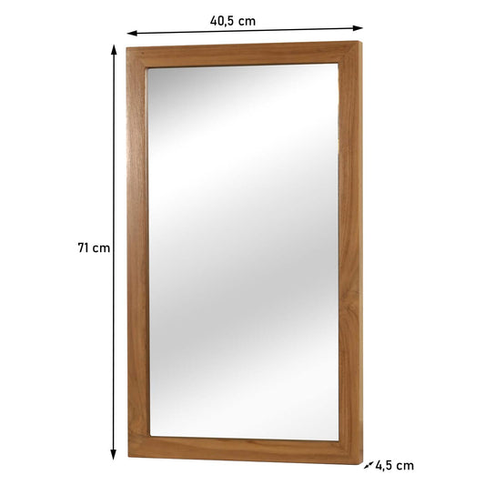 Cosmo Casa - Wandspiegel - Badkamerspiegel - Teak Frame - Natuurlijk