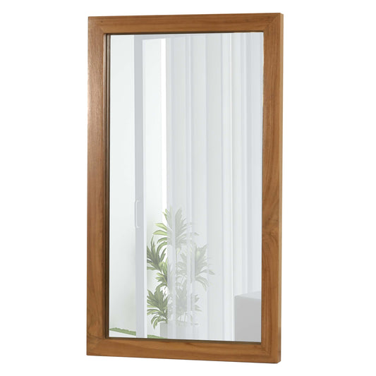 Cosmo Casa - Wandspiegel - Badkamerspiegel - Teak Frame - Natuurlijk