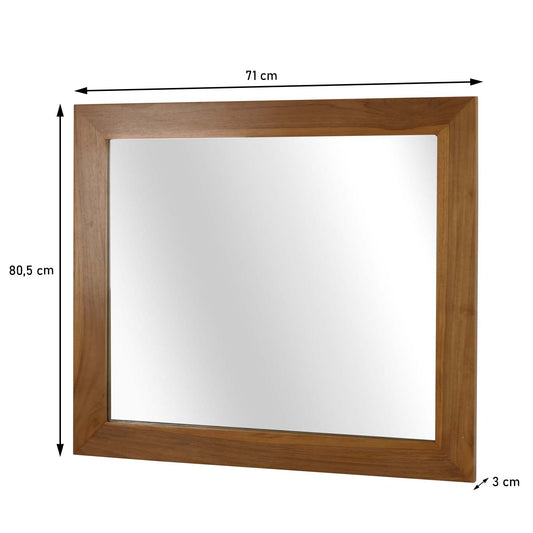 Cosmo Casa - Wandspiegel - Badkamerspiegel - Teak Frame - Natuurlijk