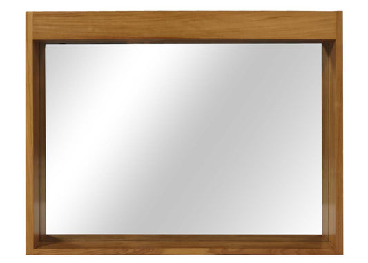 Cosmo Casa - Wandspiegel - Badkamerspiegel - Teak Frame - Natuurlijk