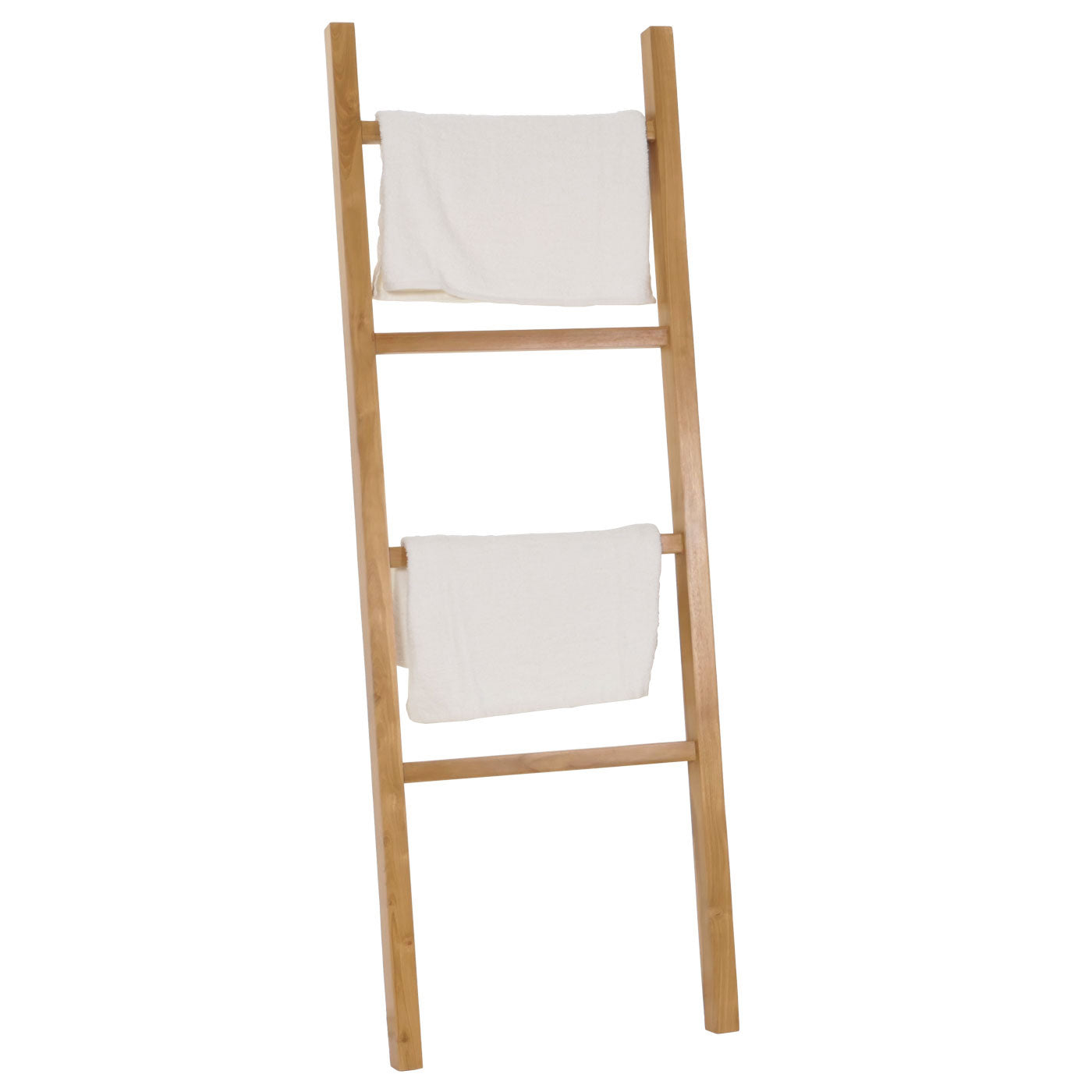 Cosmo Casa - Handdoekhouder - 4 Stangen - Teak Kernhout - Natuurlijk