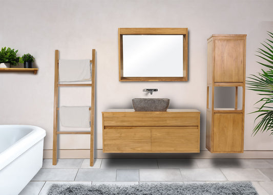 Cosmo Casa - Handdoekhouder - 4 Stangen - Teak Kernhout - Natuurlijk