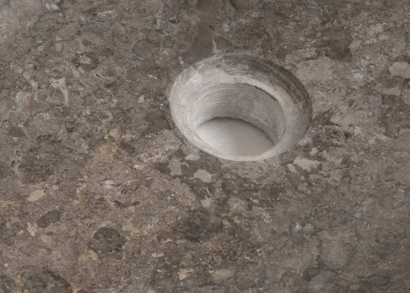 Cosmo Casa - Opzetwastafel - Marmer - Natuursteen - Grijs