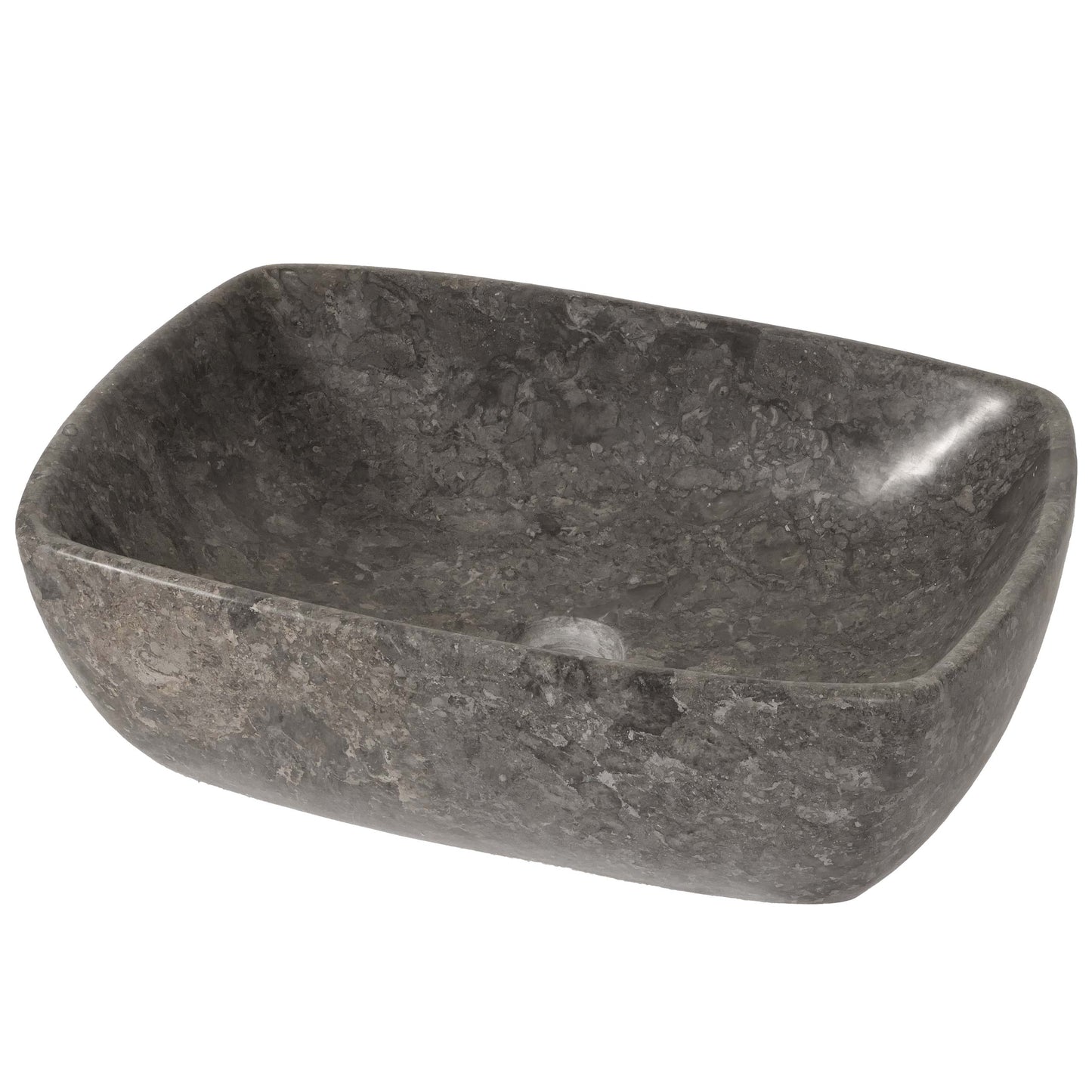 Cosmo Casa - Opzetwastafel - Marmer - Natuursteen - Grijs