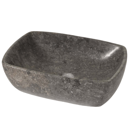 Cosmo Casa - Opzetwastafel - Marmer - Natuursteen - Grijs