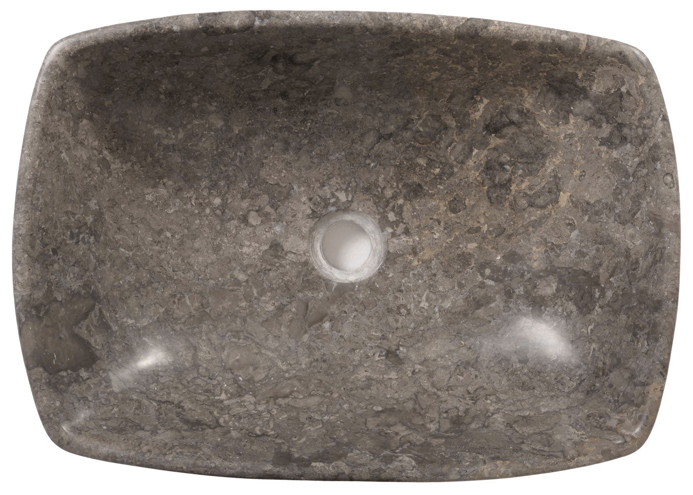 Cosmo Casa - Opzetwastafel - Marmer - Natuursteen - Grijs