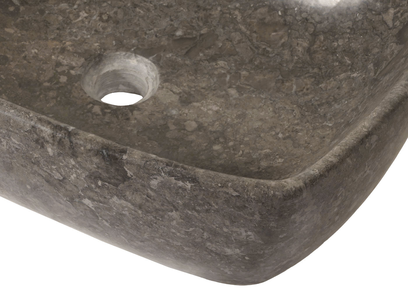 Cosmo Casa - Opzetwastafel - Marmer - Natuursteen - Grijs