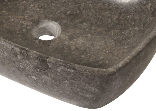 Cosmo Casa - Opzetwastafel - Marmer - Natuursteen - Grijs