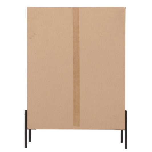 Cosmo Casa - Ladekast - Opbergkast - 3D Geweven Design - Push-to-Open Deuren - 109x75x40cm - Bruin