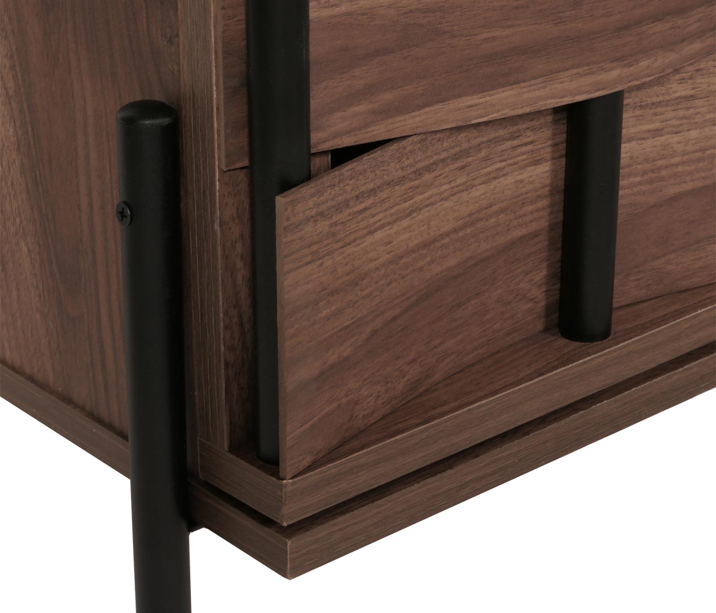 Cosmo Casa - Ladekast - Opbergkast - 3D Geweven Design - Push-to-Open Deuren - 109x75x40cm - Bruin