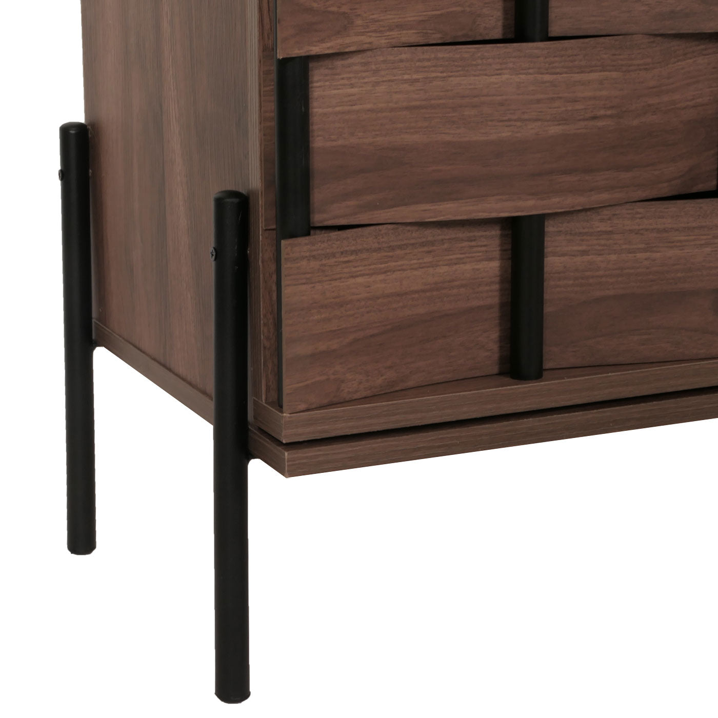 Cosmo Casa - Tv-rek - Tv-tafel - Lowboard - Tv-kast - Opbergvakken - 3D Gevlochten Design - Push-to-Open Deuren - 120cm - Bruin