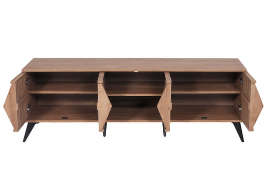 Cosmo Casa - Tv-rek - 3D Design Opbergvak - Bruin - 55x166x41cm