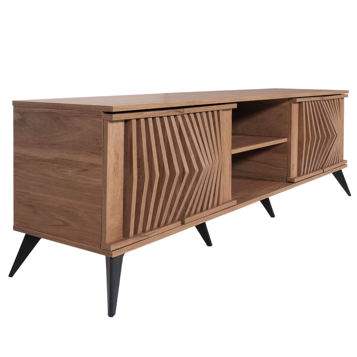 Cosmo Casa - Tv-rek - 3D Design Opbergvak - Bruin - 55x166x41cm
