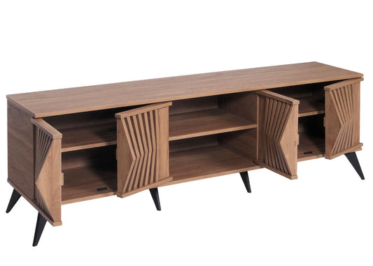 Cosmo Casa - Tv-rek - 3D Design Opbergvak - Bruin - 55x166x41cm