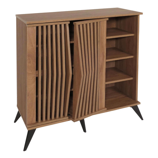 Cosmo Casa - Ladekast - Opbergkast - Highboard - 3D Design - Opbergvak - 95x90x44cm - Bruin