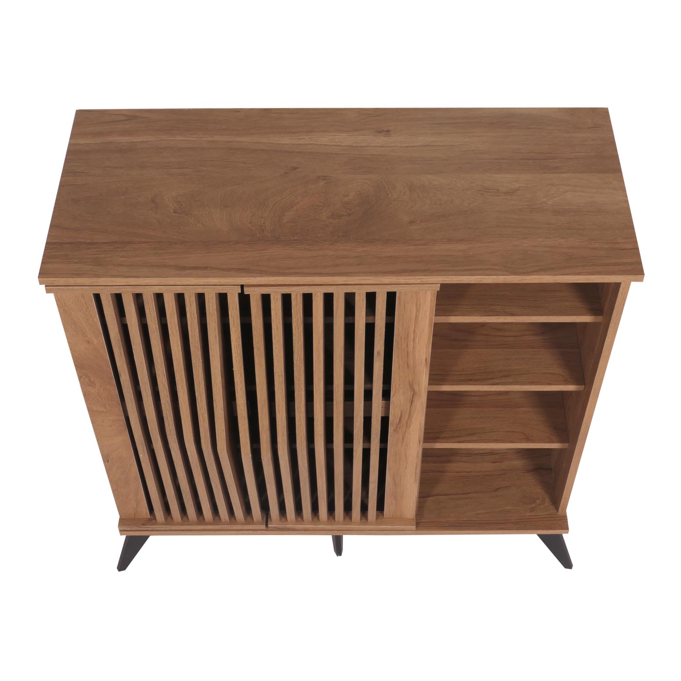 Cosmo Casa - Ladekast - Opbergkast - Highboard - 3D Design - Opbergvak - 95x90x44cm - Bruin