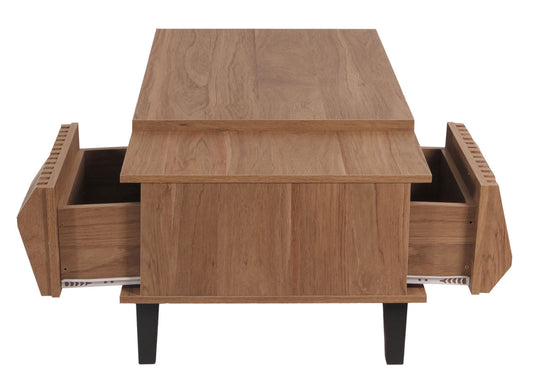 Cosmo Casa - Salontafel - 3D Design Lades - Bruin - 44x120x65cm