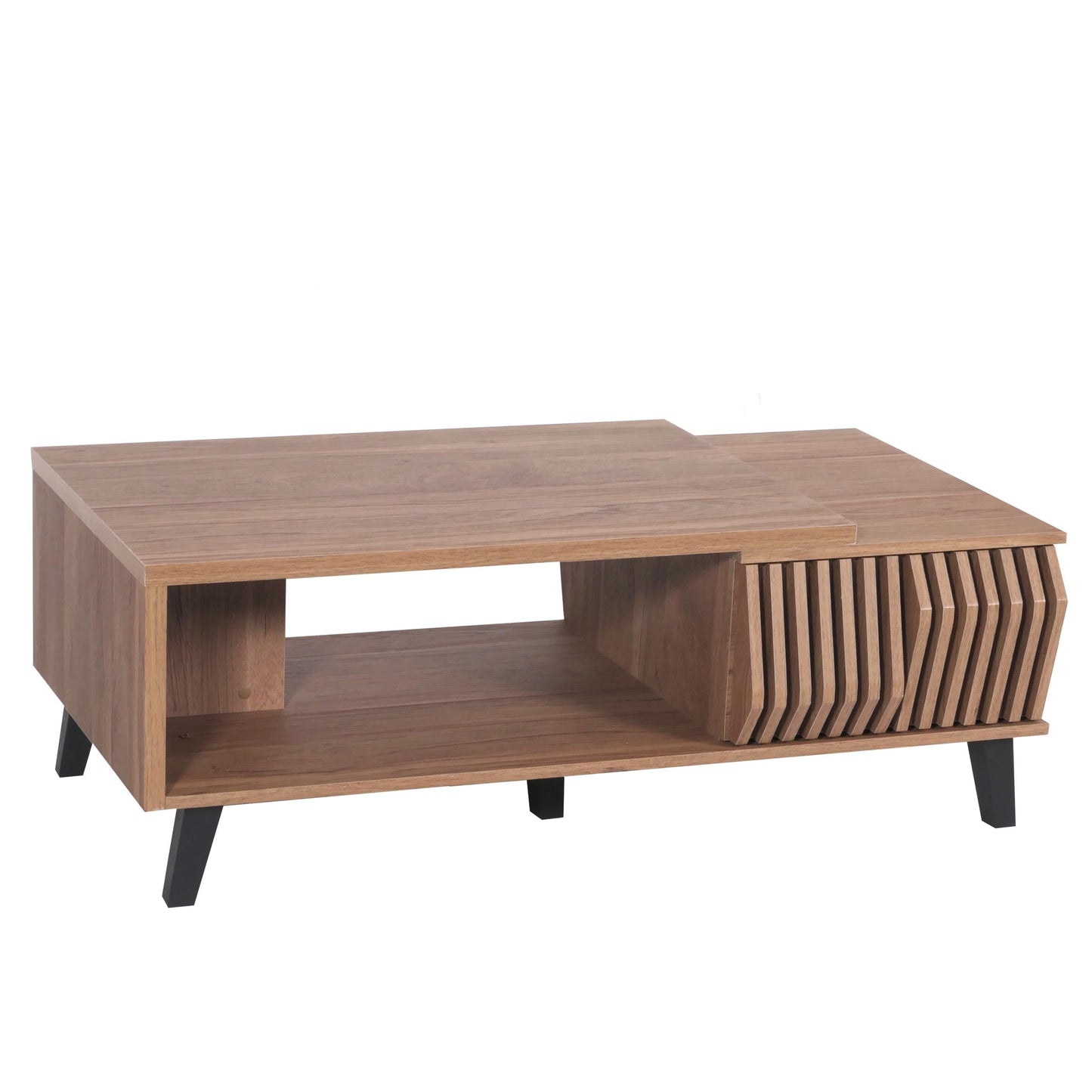 Cosmo Casa - Salontafel - 3D Design Lades - Bruin - 44x120x65cm