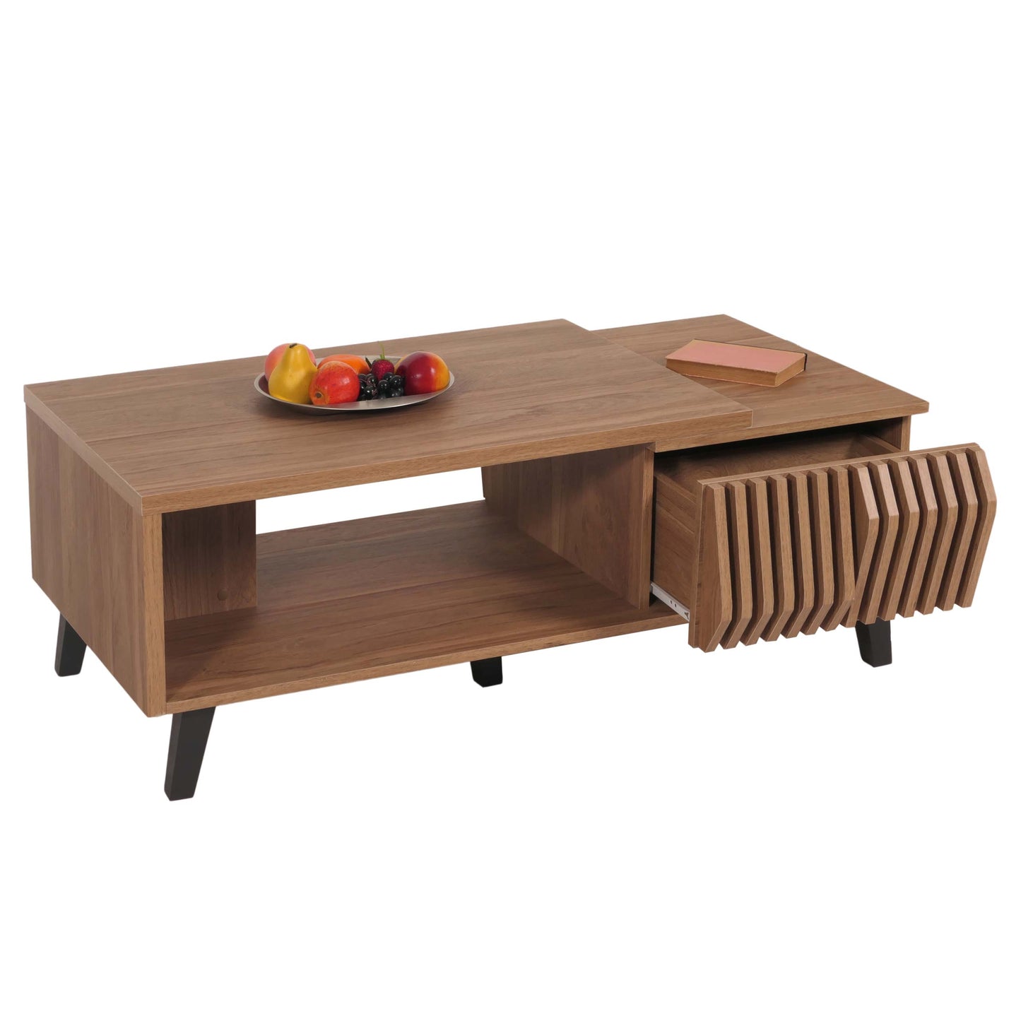 Cosmo Casa - Salontafel - 3D Design Lades - Bruin - 44x120x65cm